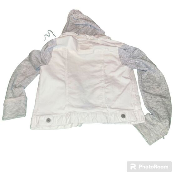 Mudd Denim Jacket Cloth Sleeves Size Medium - Picture 2 of 3